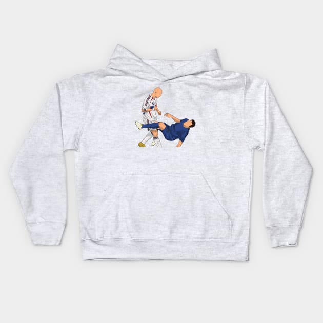 Zinedine Zidane Kids Hoodie by SickSticksCo